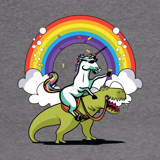 Unicorn Riding T-Rex by stopse rpentine